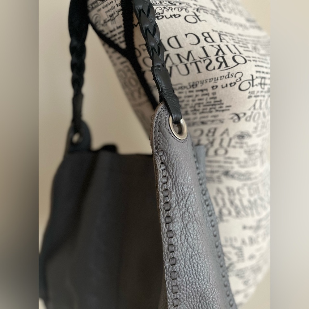 Lucky Brand Gray Leather Tote